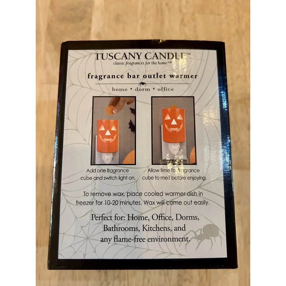 New Tuscany Candle Fragrance Warmer Jack-O-Lantern Halloween Home Office Dorm